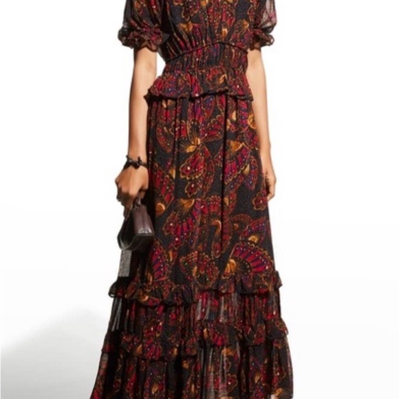 FARM Rio Dresses & Skirts - FARM Rio Black and Red Floral Maxi Dress